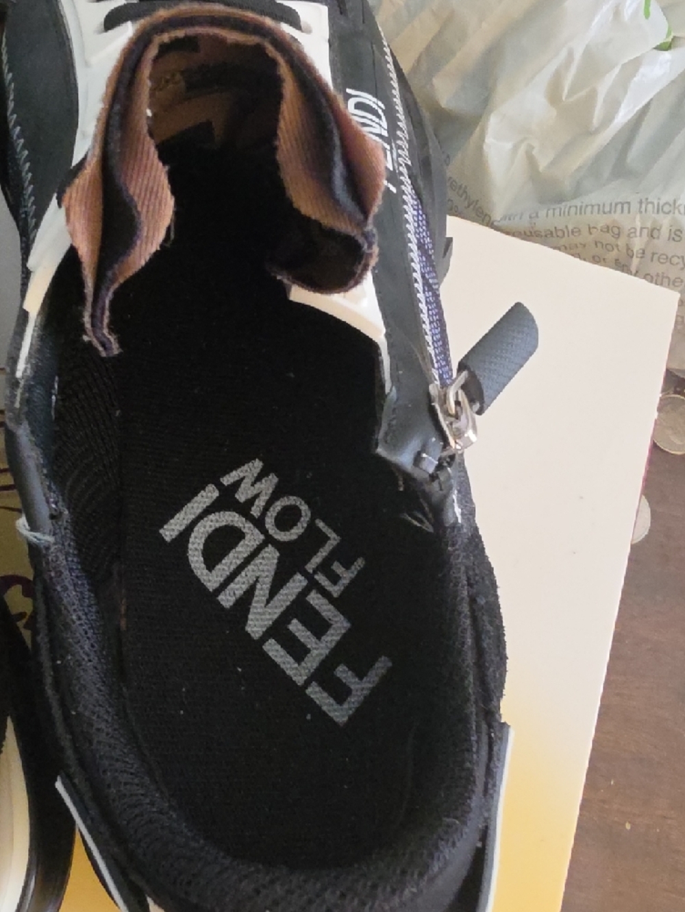 Fendi Black, White & Purple Men’s Low-Top Logo Sneakers - Picture 3 of 12